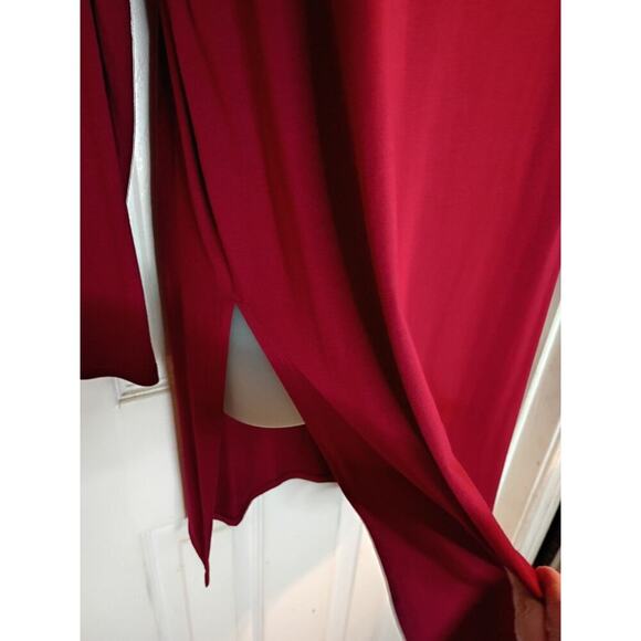 Eileen Fisher Top Red Sz M Side Slots Laganlook Wardrobe Staple - Picture 4 of 8